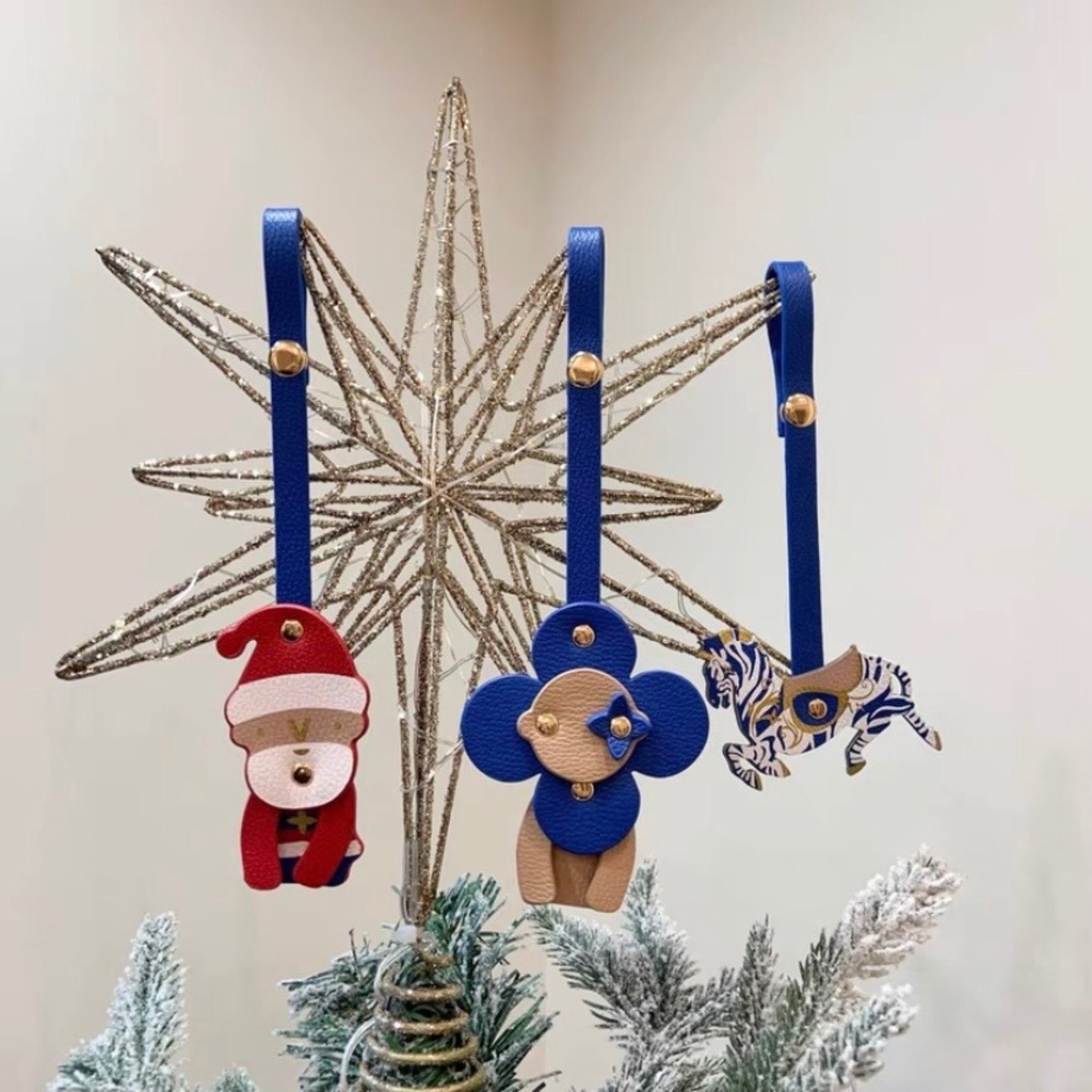 Louis Vuitton GWP Holiday Carousel Leather Ornaments/Bag Charms (set of 3)